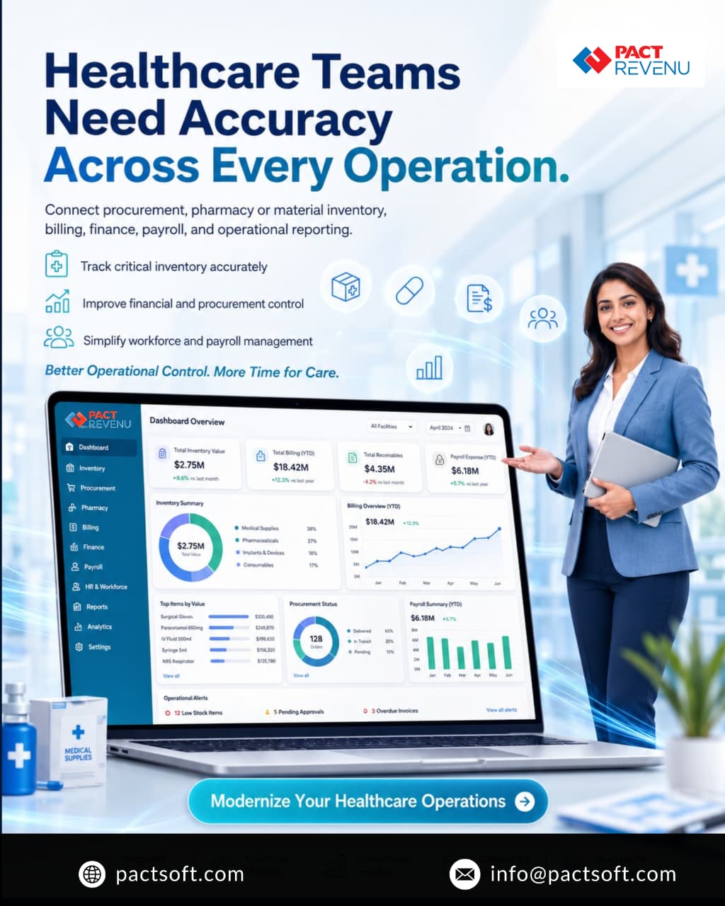PACT REVENU — Smart Healthcare Management Software for UAE Hospitals & Clinics